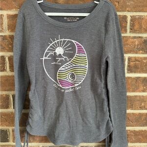 Girls Long Sleeve Waffle Knit Top - 10